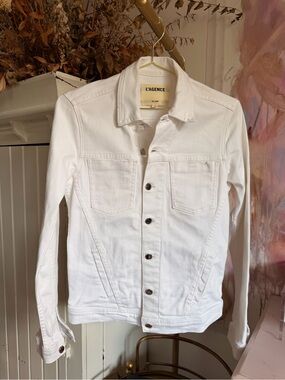 L'AGENCE  White Denim Jacket